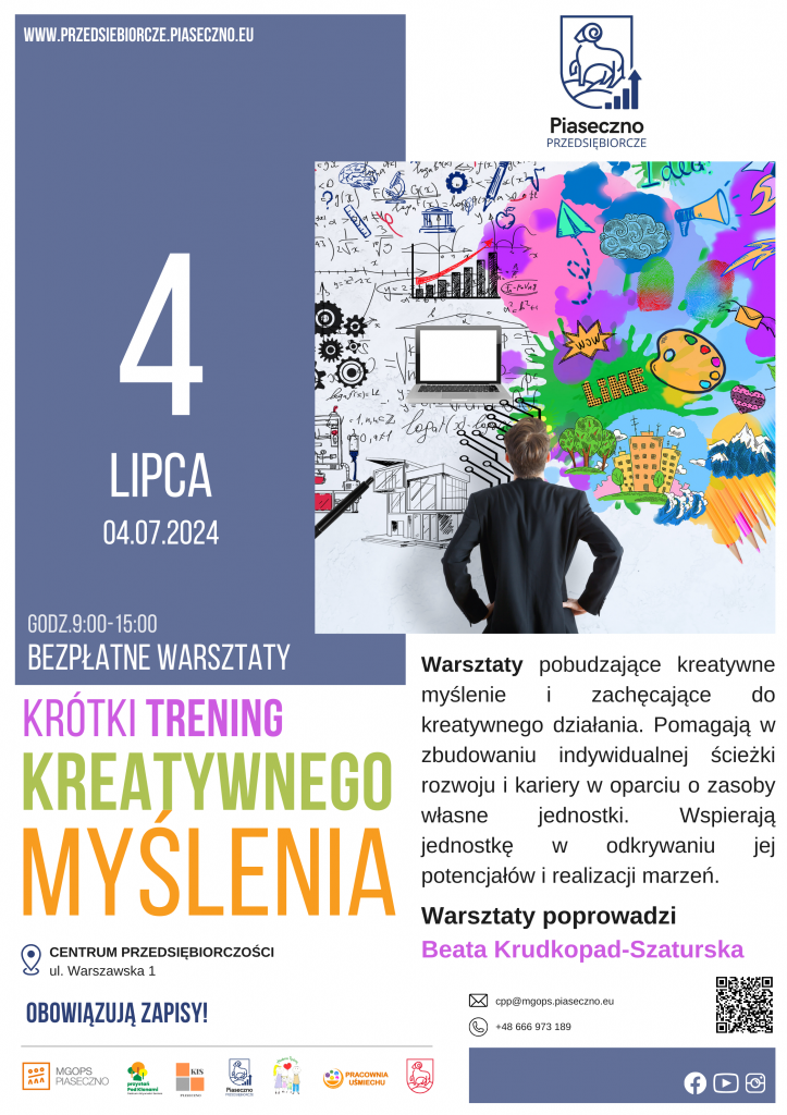 Bezpłatny warsztat w Centrum Przedsiębiorczości w Piasecznie „Krótki trening kreatywnego myślenia”