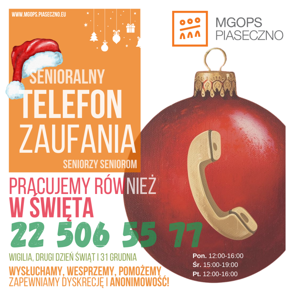Senioralny Telefon Zaufania również w święta!